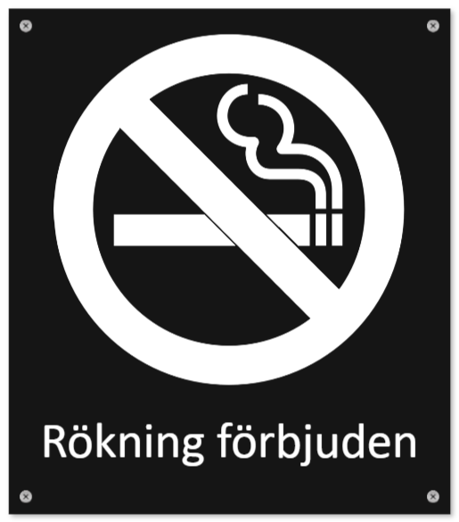 rokning forbjudet skyltar som Plastskylt