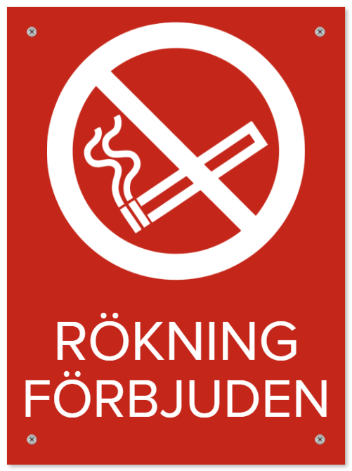 rokning forbjudet skyltar som Plastskylt