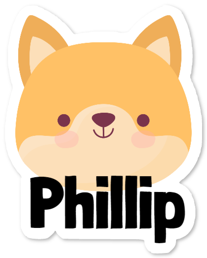 Wallsticker med räv och namn – Phillip