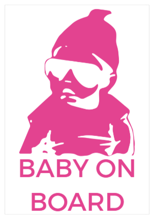 Baby on board-dekal i rosa
