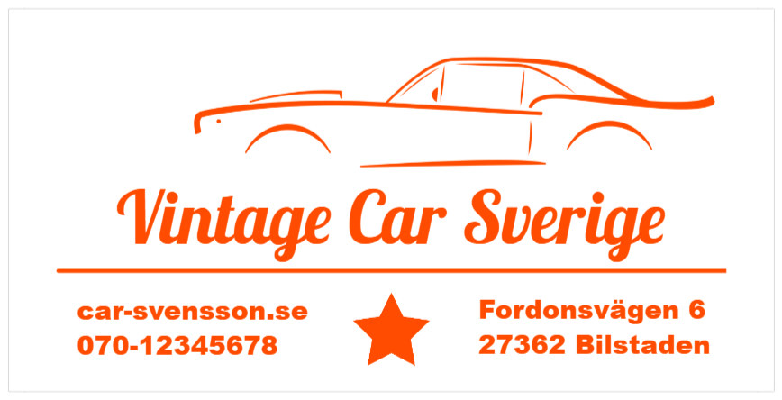 Bildekal med logotyp och kontaktinfo