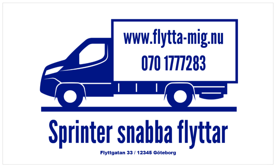 Flyttfirma-dekal med webbadress