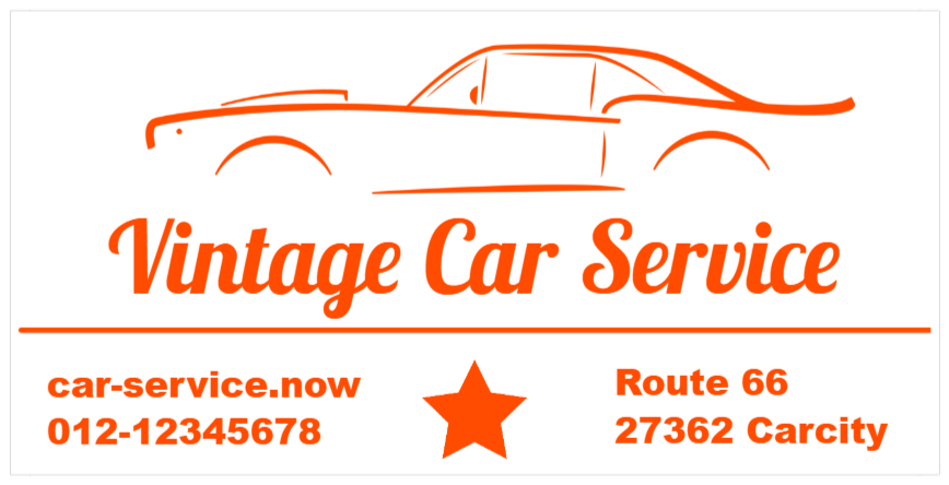 Bildekal för bilverkstad – Vintage Car Service